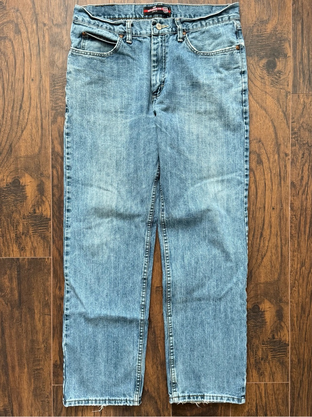 Lee Size 33 Relaxed Fit Denim Blue Jeans